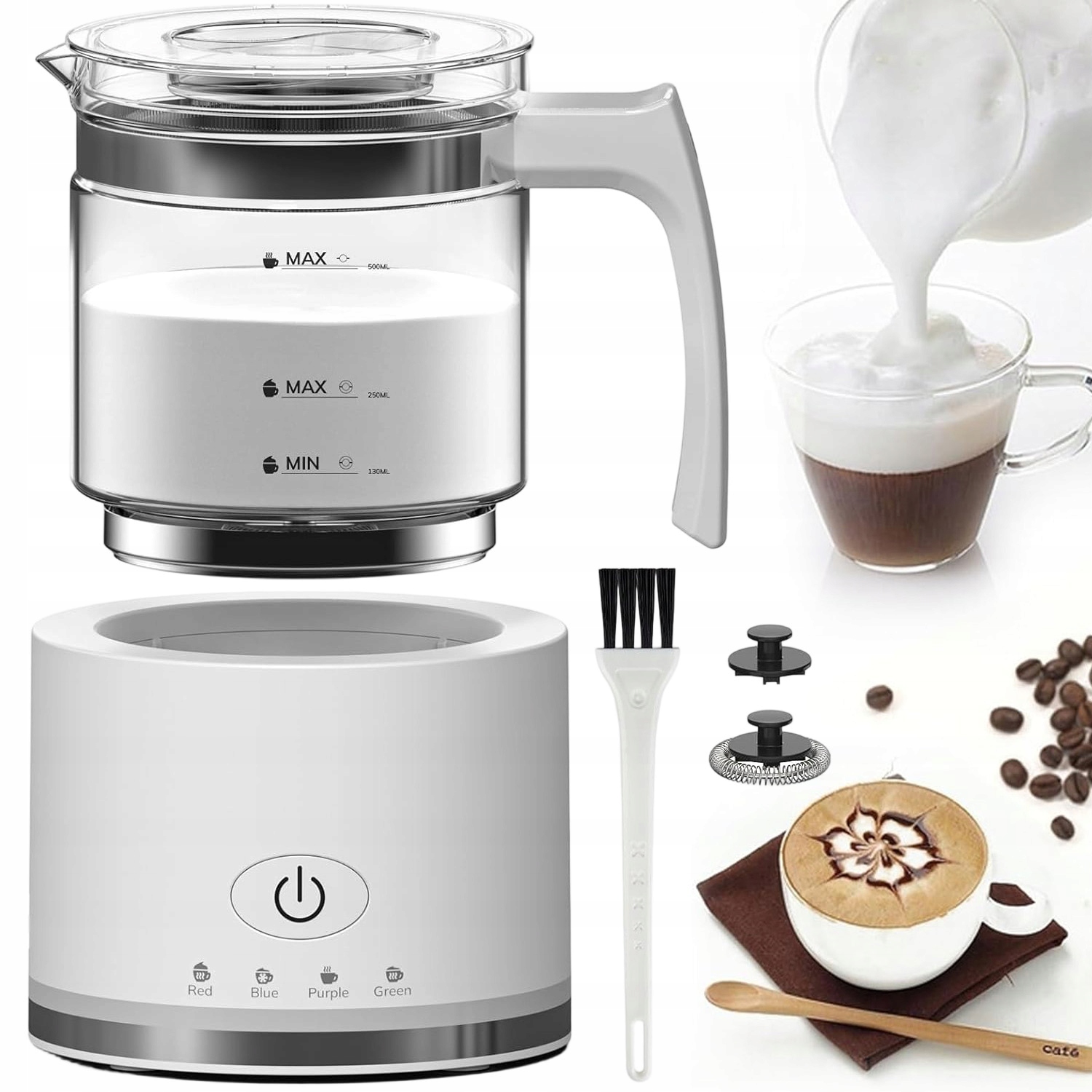 Elektrický Napěňovač Mléka Ohřívač 4V1 Latté Cappuccino 500 ML