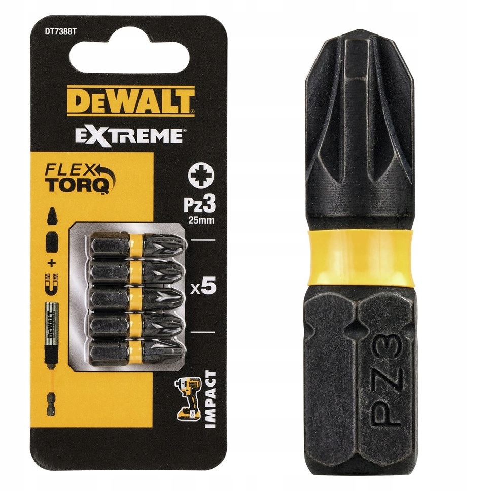 

DeWalt bity udarowe PZ3 25mm Torsion 5szt DT7388T