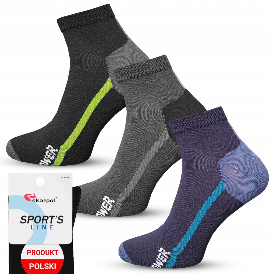 

Skarpety męskie sportowe Krótkie zakostki *45-47