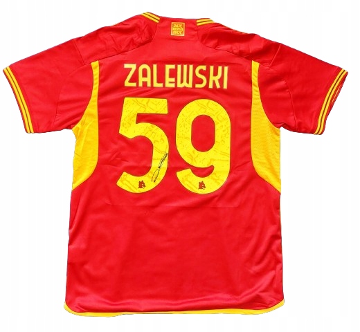 NICOLA ZALEWSKI koszulka AS Roma z AUTOGRAFEM CERTYFIKAT EURO 2024 Polska