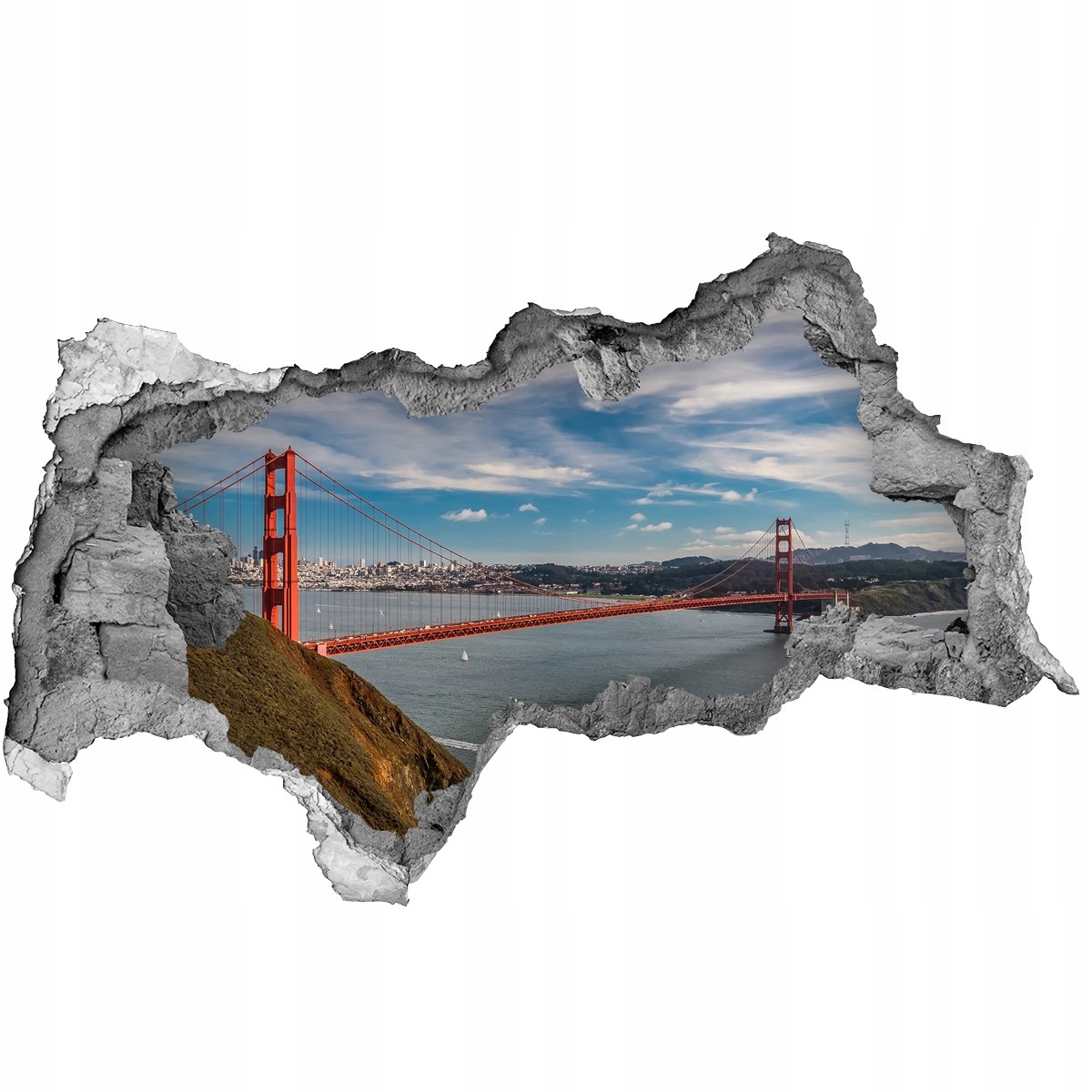 

Fototapeta dziura na ścianę 3d Most San Francisco