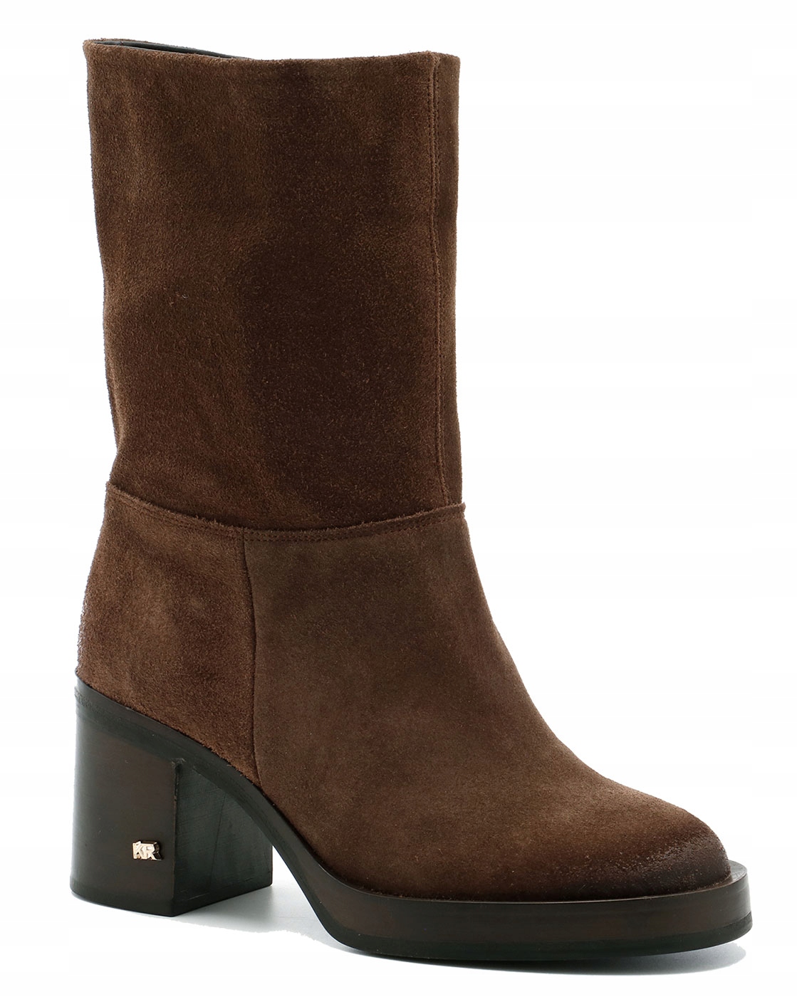 Čokoládové dámské kotníkové boty s kozačkami na platformě a zateplením pro ženy Karino 39