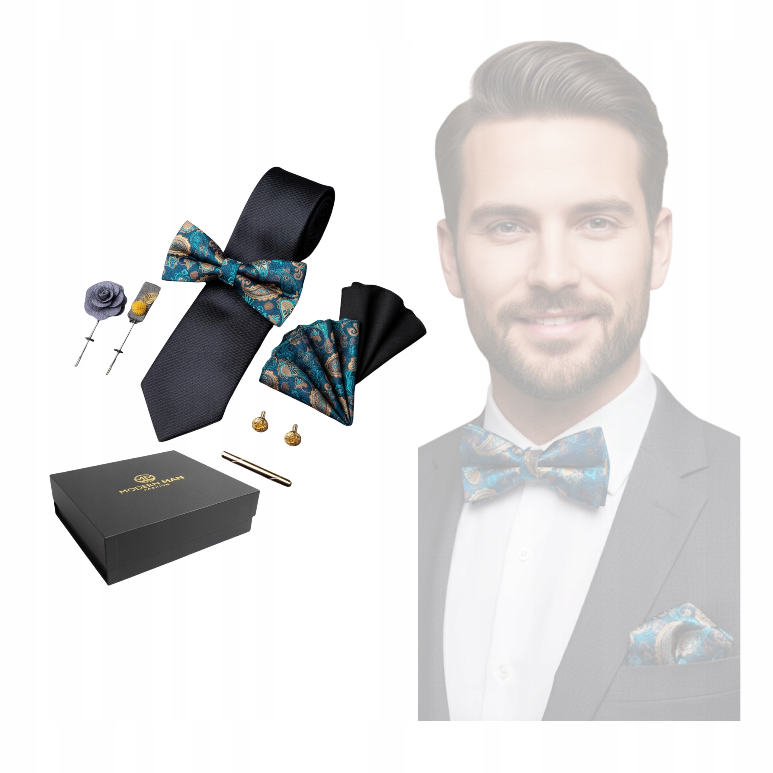 Vánoční Sada Pro Něj Kravata Motýlek Brože Kapesníček Sponky Vánoce