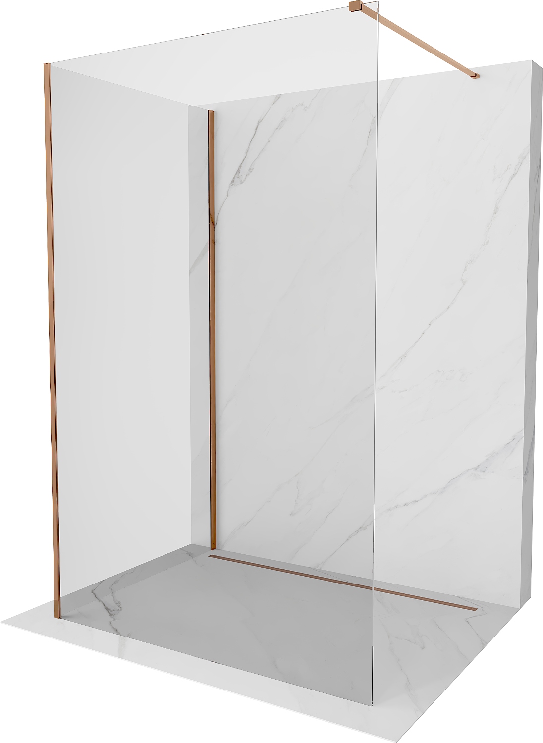 Mexen Kioto Ścianka Prysznicowa Walk-in 125x90 Różowe Złoto