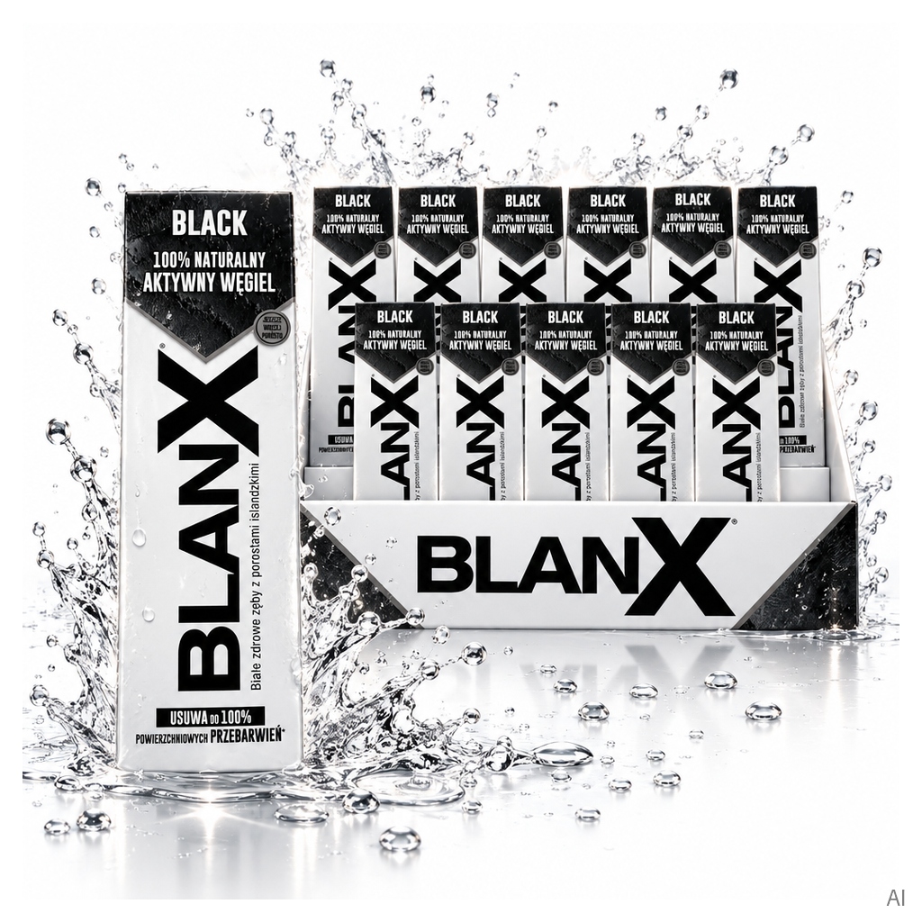 Blanx Zestaw 12szt. Pasta Black Charcoal 75ml