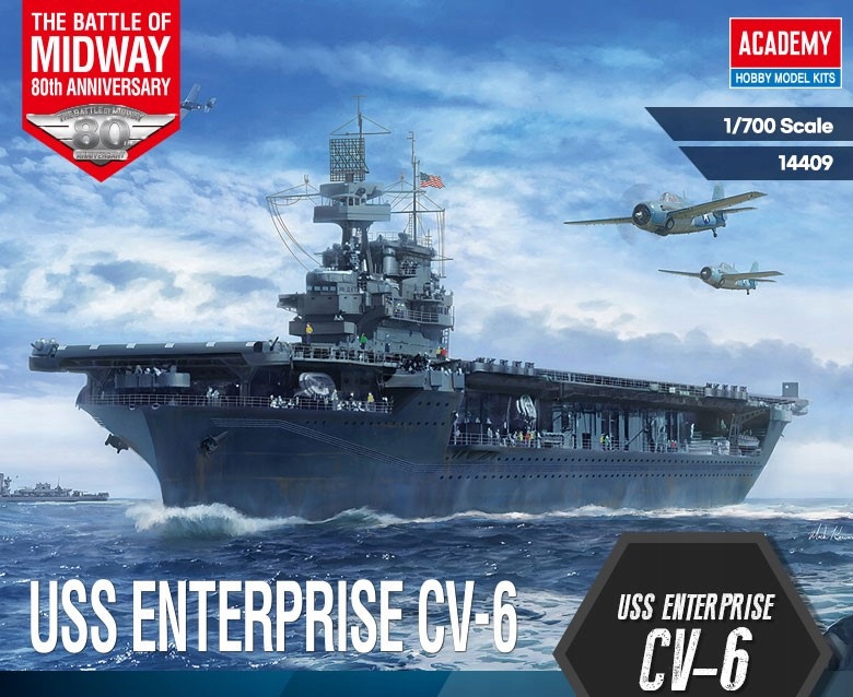 Academy Uss Enterprise CV-6 Bitva o Midway 1:700