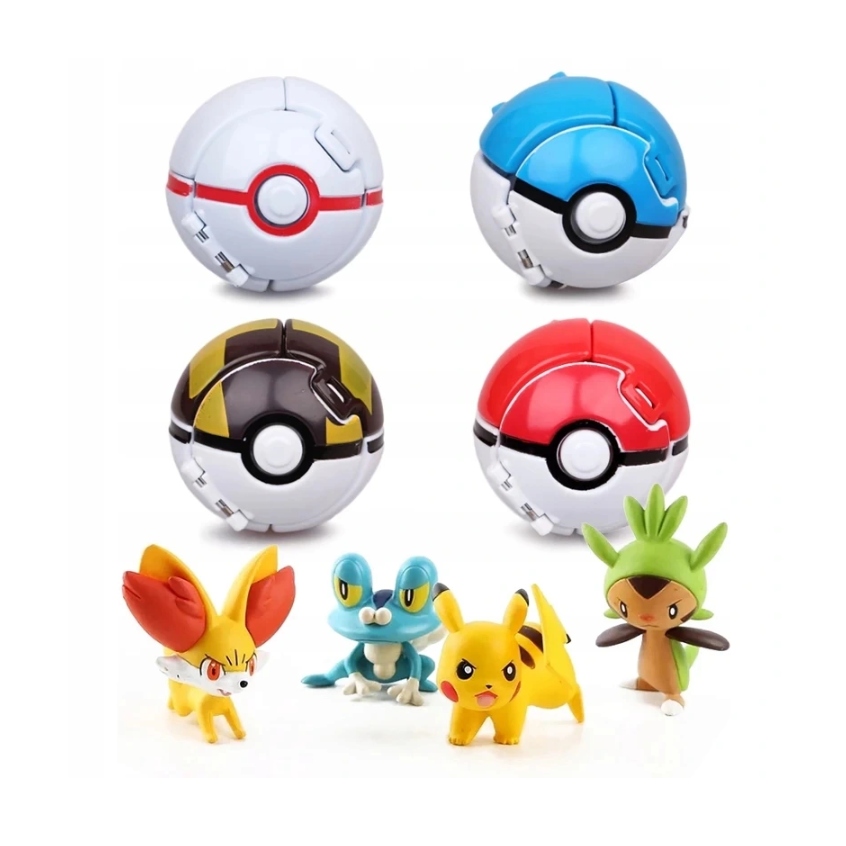 

4 Szt Figurka Pokeball Transformacja Zabawka