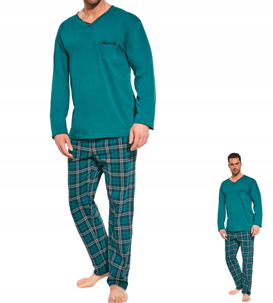 Pánské Pyžamo Cornette 122 george XXL 52 Tmavě zelená
