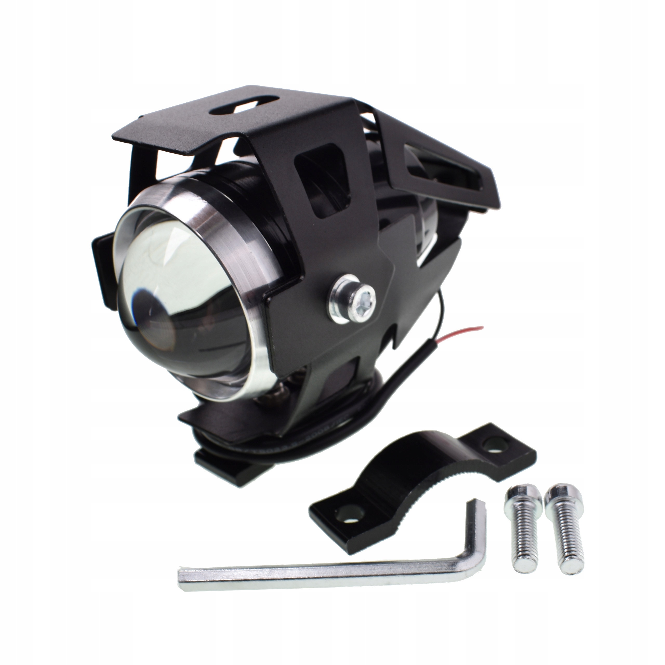 Motocyklowy Halogen dalekosiężny LED SOCZEWKA+RING