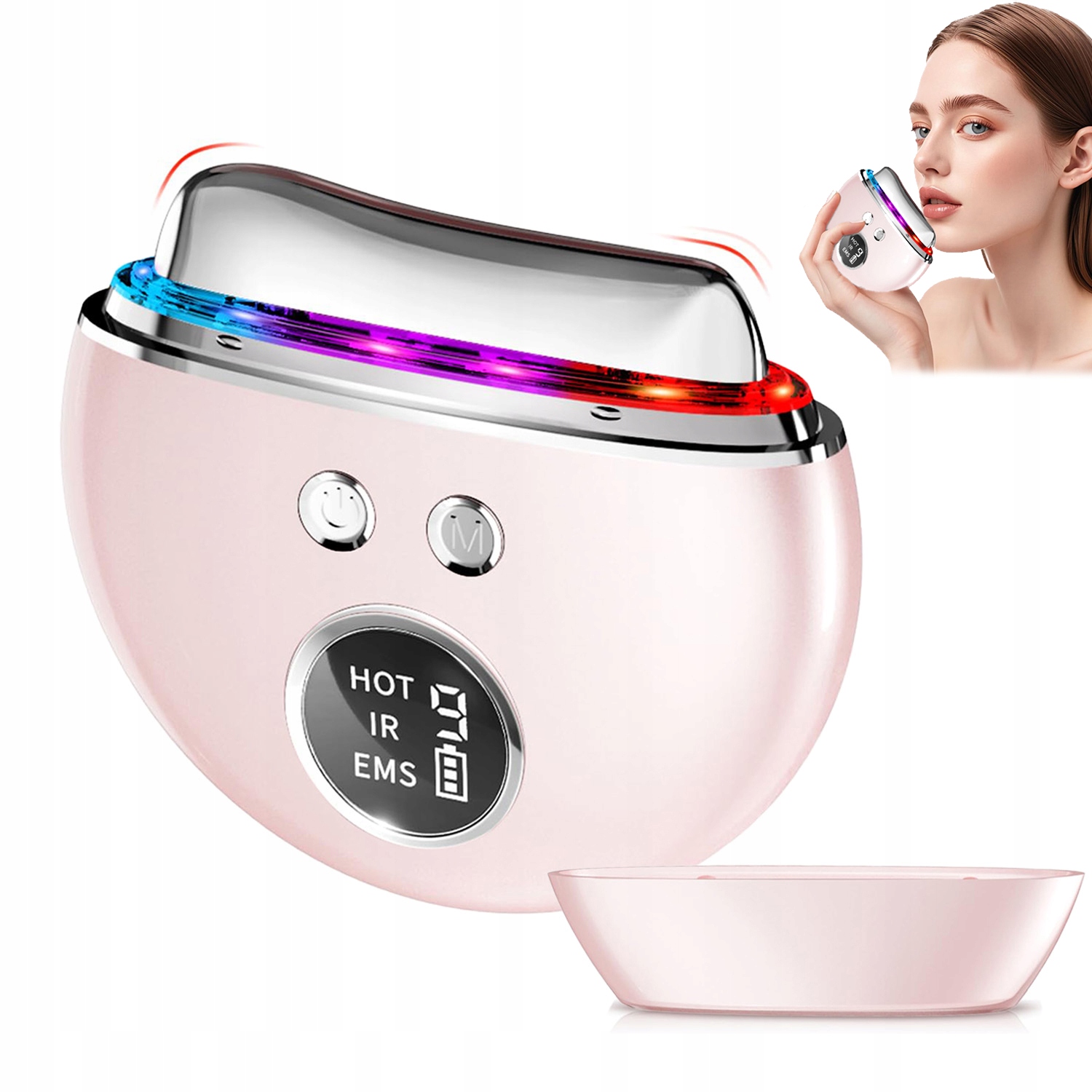 Masážní Přístroj Na Obličej Ems Gua Sha Led Terapie 4 Režimy Lifting Krásná Kůže Usb