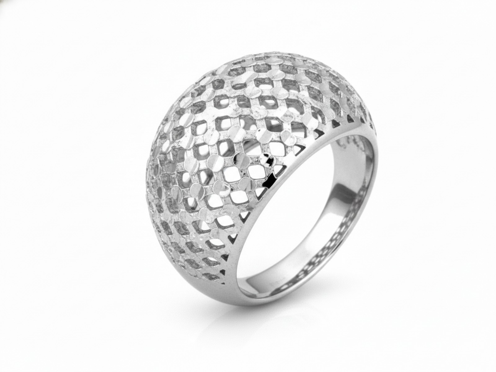 Prstýnek ze stříbra 925 Široký ažurový vzor elegantní pro maminku 18