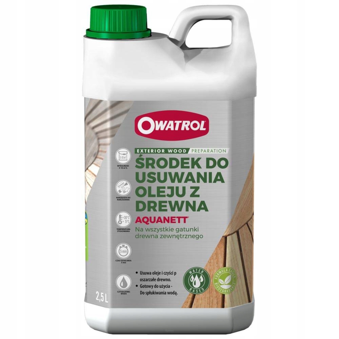 Owatrol Aquanett usuwa oleje z drewna 2,5l