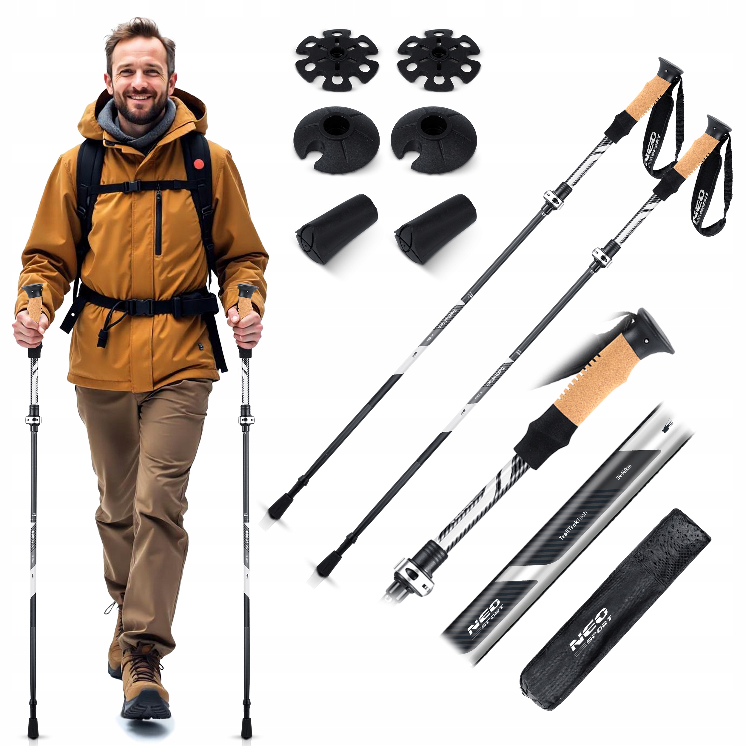 Kijki Do Nordic Walking Kije Trekkingowe Do Chodzenia W Góry Składane 2szt.