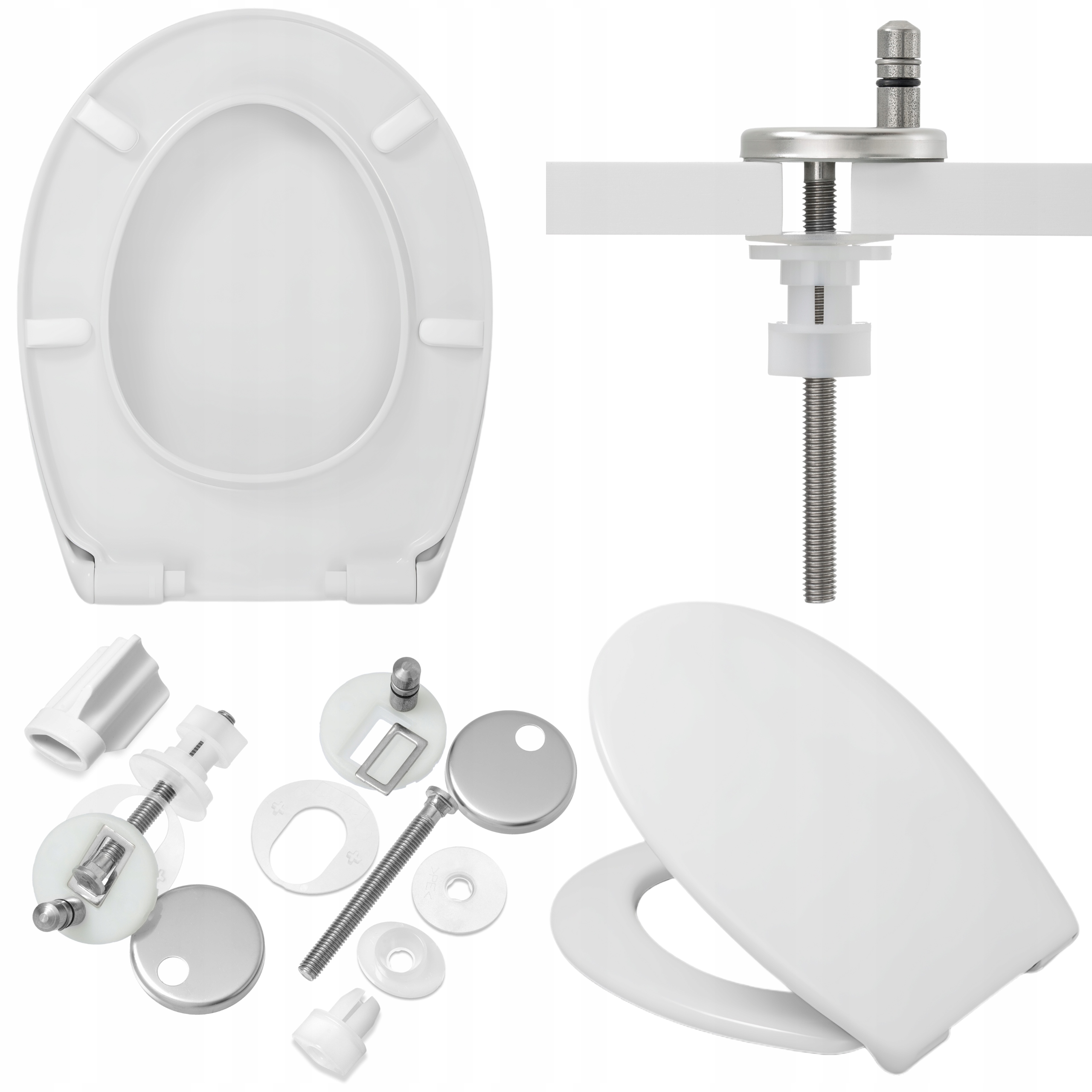 Wc Záchodová Deska Toaletová, Pomalu Padající, Nastavitelná, Odnímatelná