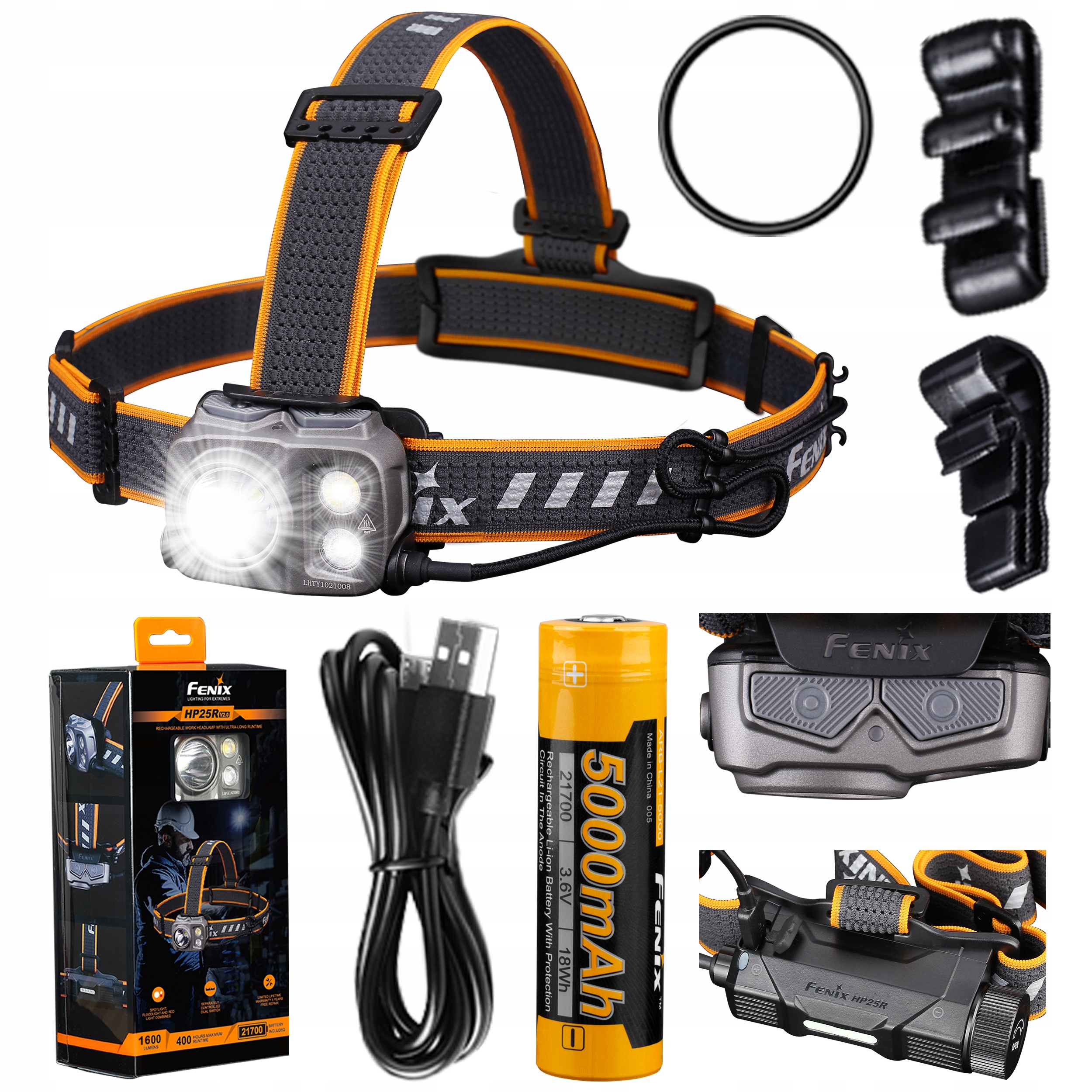 Latarka Czołówka Fenix HP25R V2.0 1600LM 290M Usb