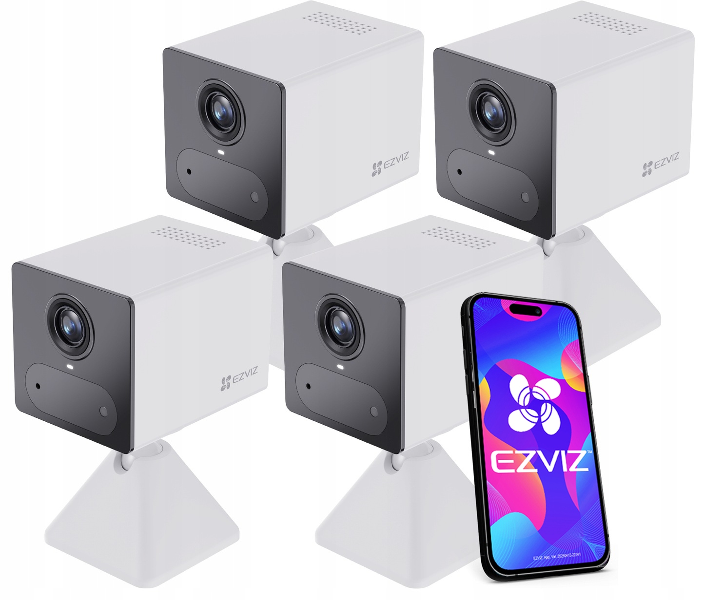 4x Vnútorná kamera na Sim kartu Ezviz CB2 4G Biela Mikrofón Reproduktor