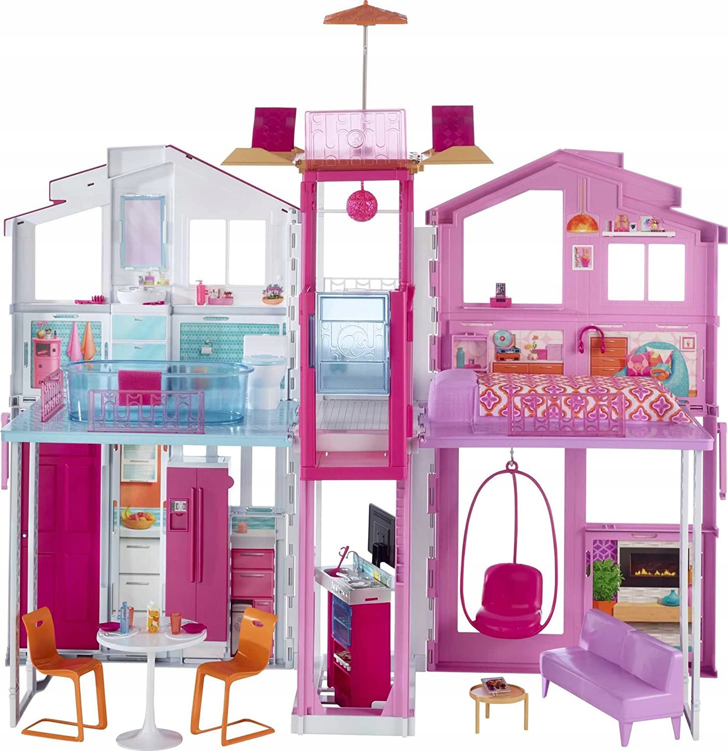 

Barbie DLY32 Piętrowy domek dla lalek z windą Nowy
