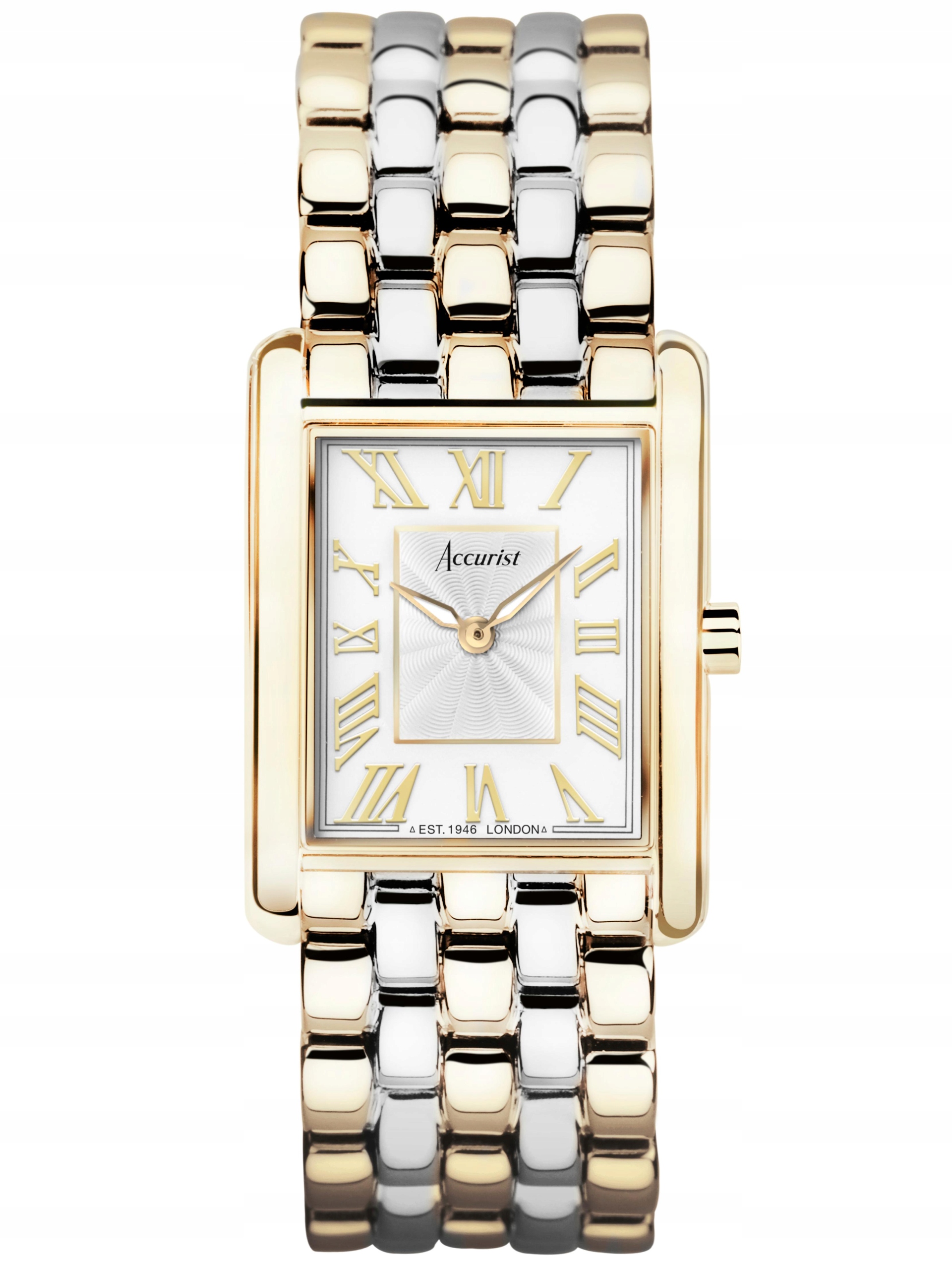 Nové Originální dámské hodinky Accurist Rectangle 71009, obdélníkové, bikolor