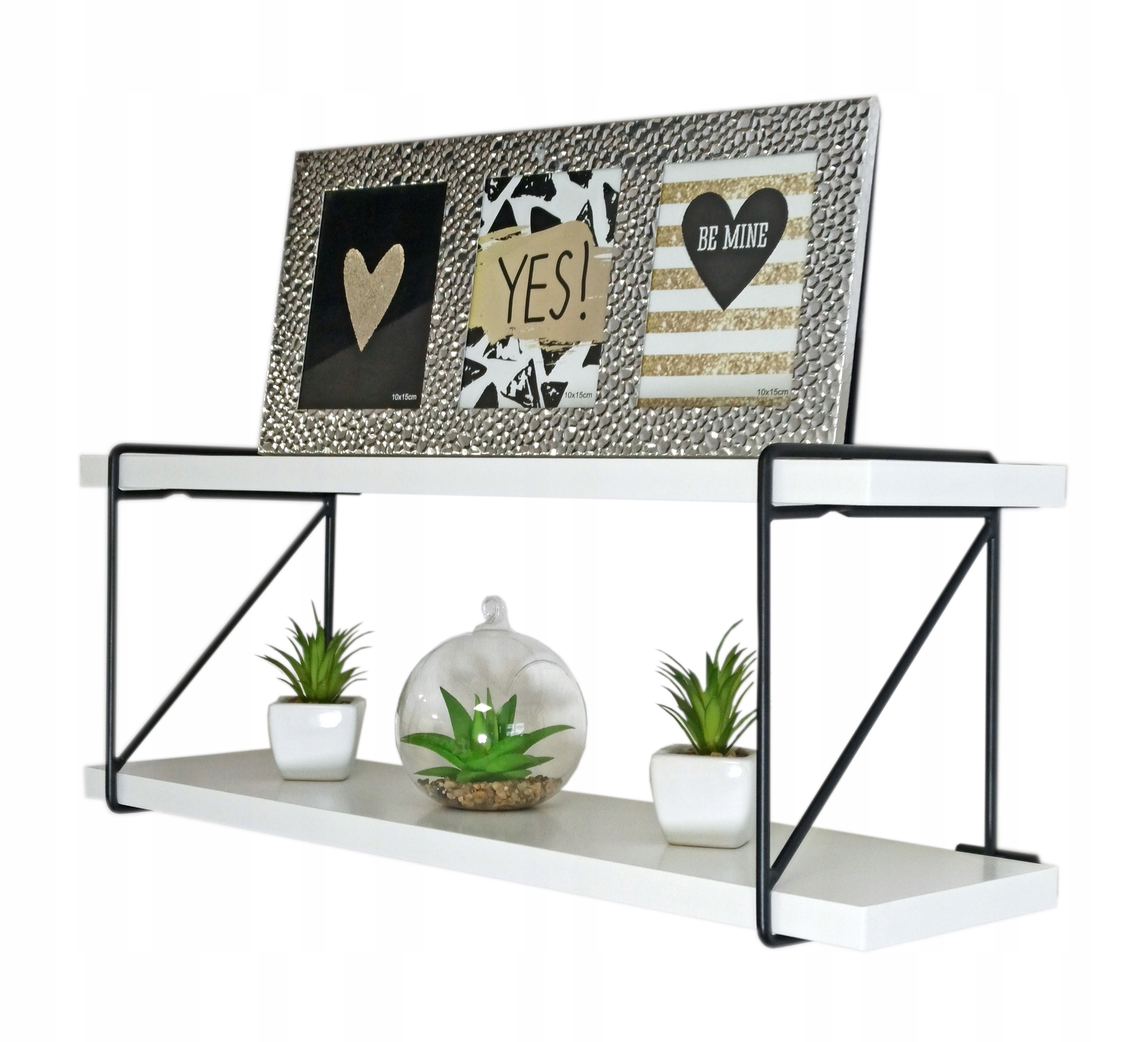 PÓŁKA ŚCIENNA WISZĄCA NOWOCZESNA BIAŁA