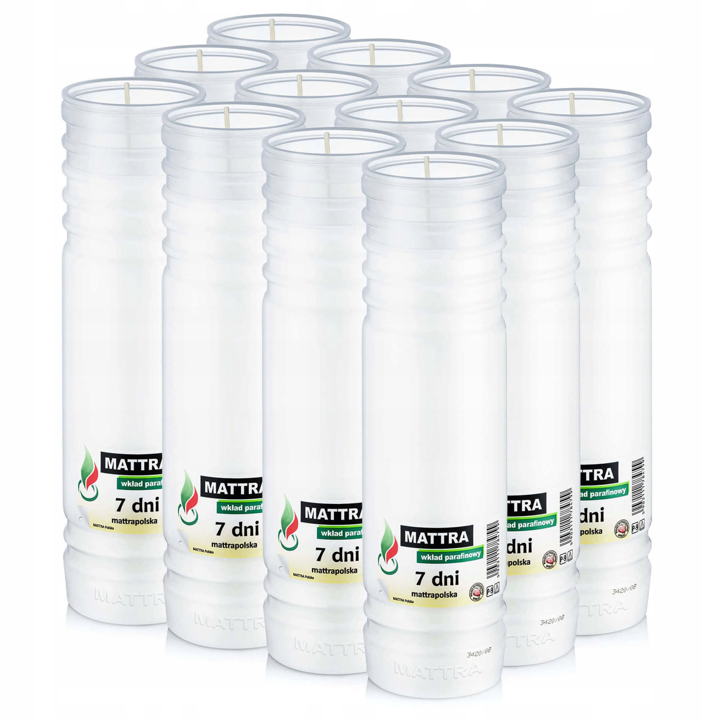 

24cm Wkłady do zniczy parafinowe 7dni P9 (12szt)