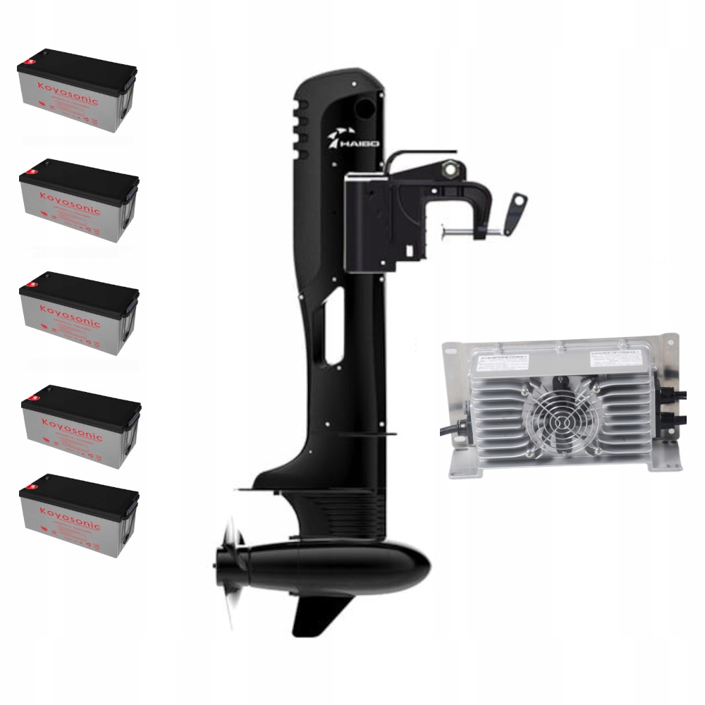 Zestaw silnik elektryczny zaburtowy Haibo R500S Akumulatory Koyo NPG200