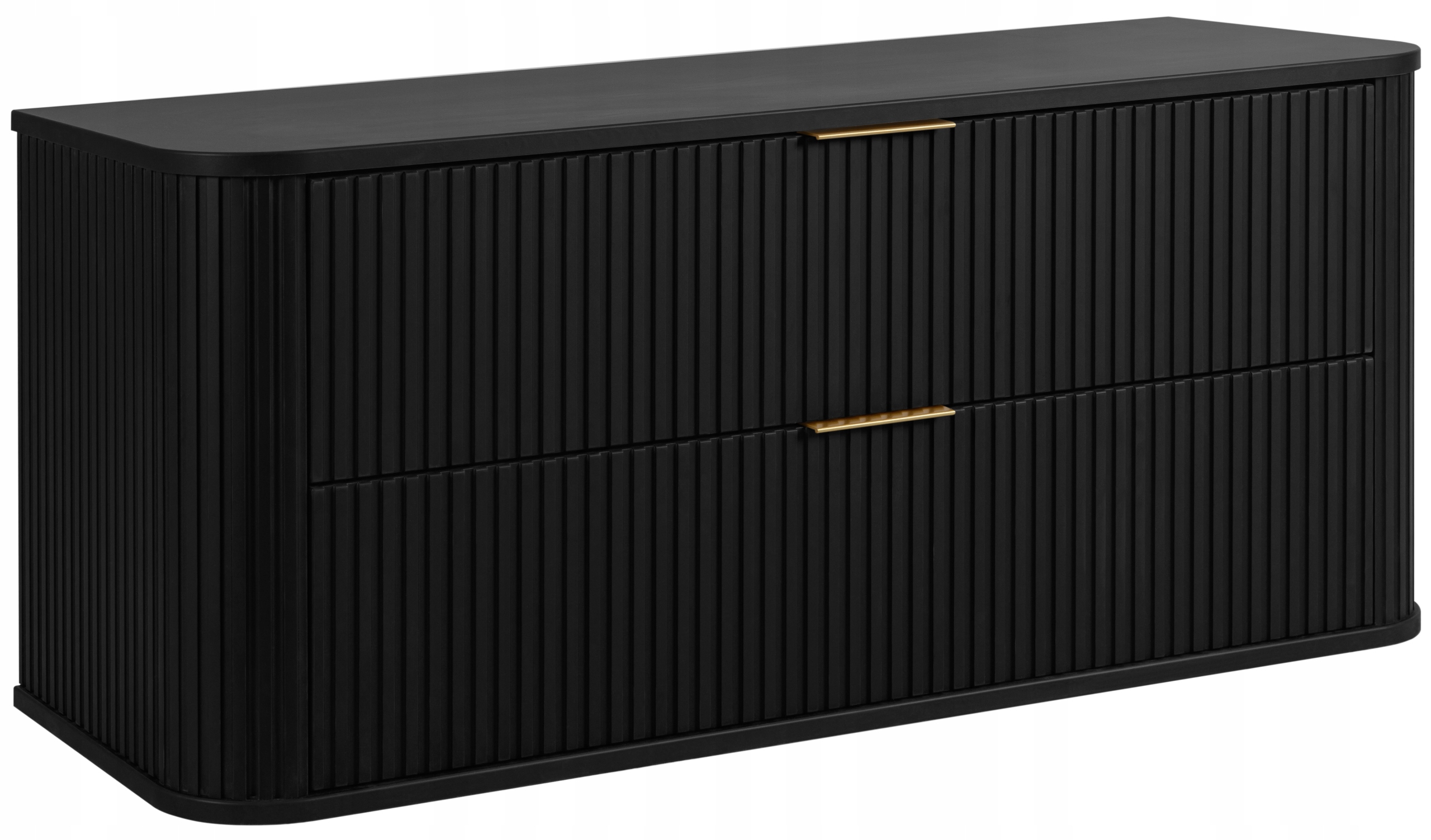 Koupelnová skříňka pod umyvadlo Rýhovaná Závěsná Černá 120 Oválná čela