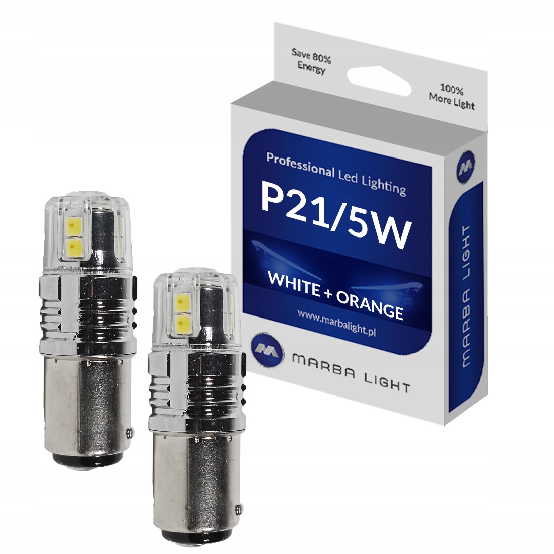 Žárovky Marba Light ML4G215DC P21/5W 2 ks BAY15D Bílo Oranžové Usa