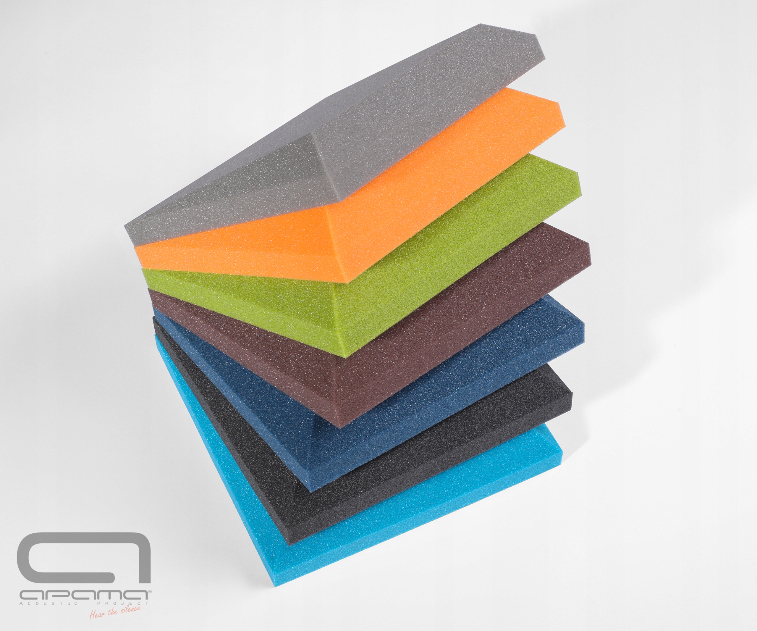 Panel akustyczny ŚCIĘTY pianka APAMA SAMOPRZYLEPNY Model PSS5/PROF/250/250/P/S