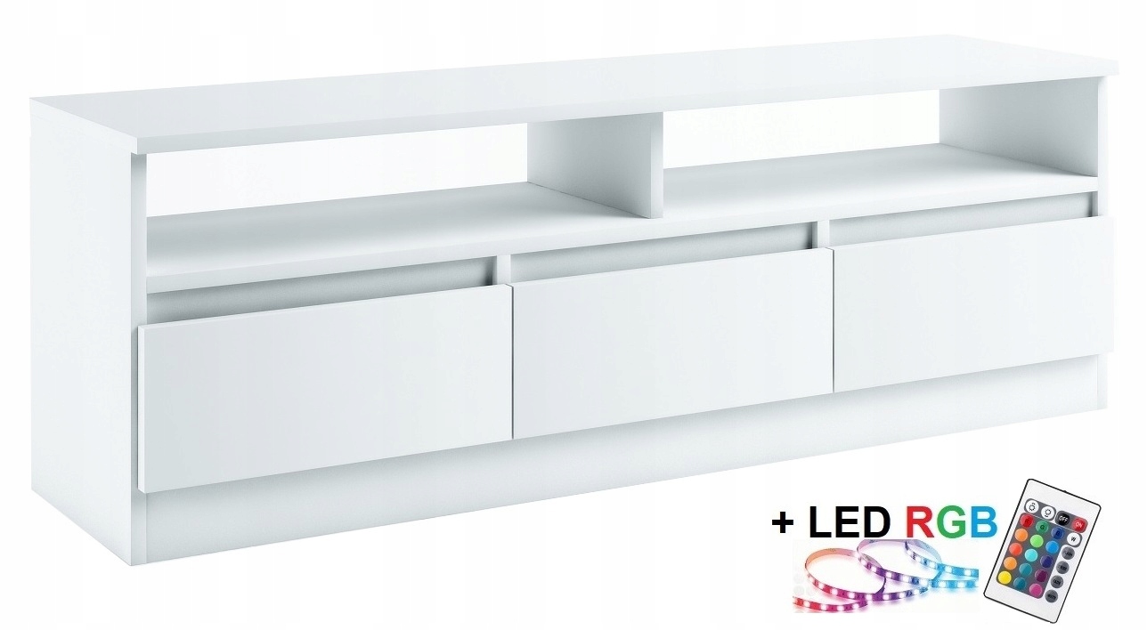 022011 SZAFKA RTV 3s/150 + oświetlenie LED - BIAŁY # KOLORY