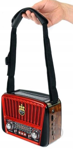 RADIO RETRO SOLARNE AKUMULATOROWE USB GŁOŚNIK Zasilanie sieciowo-bateryjne