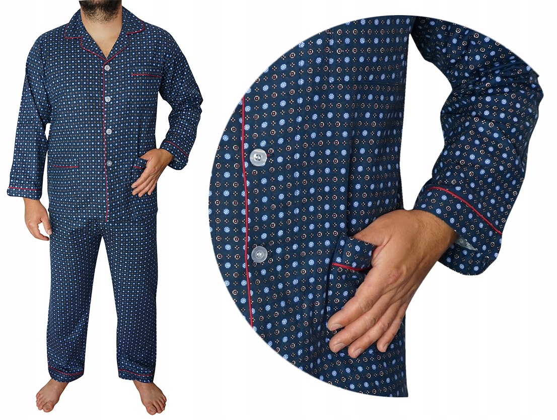 Pánské flanelové pyžamo s rozepínací bavlna a flanelem