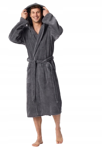 Schiesser Pánský Župan Šedý Dlouhý Rovný M 6BA