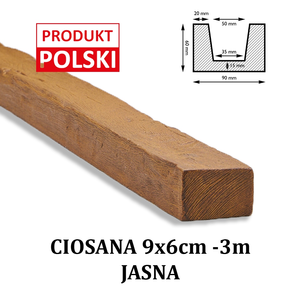 

Belka Rustykalna Ciosana Imitacja Belki 9x6 3 m