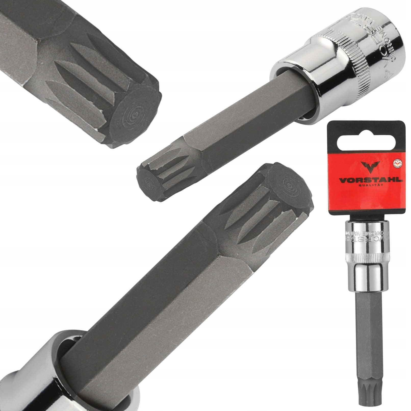 Klucz Nasadowy Nasadka 1/2” Z Bitem Spline CrV > M6 x 100mm < Vorstahl