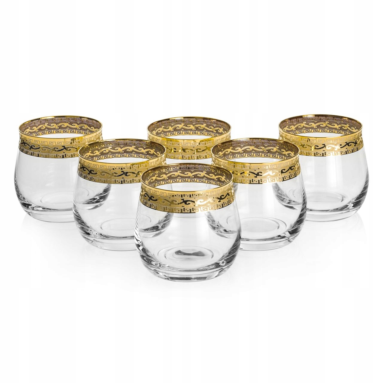 Exkluzívne nízke poháre na whisky „zlatý Ornament“ 290 ml 6 ks