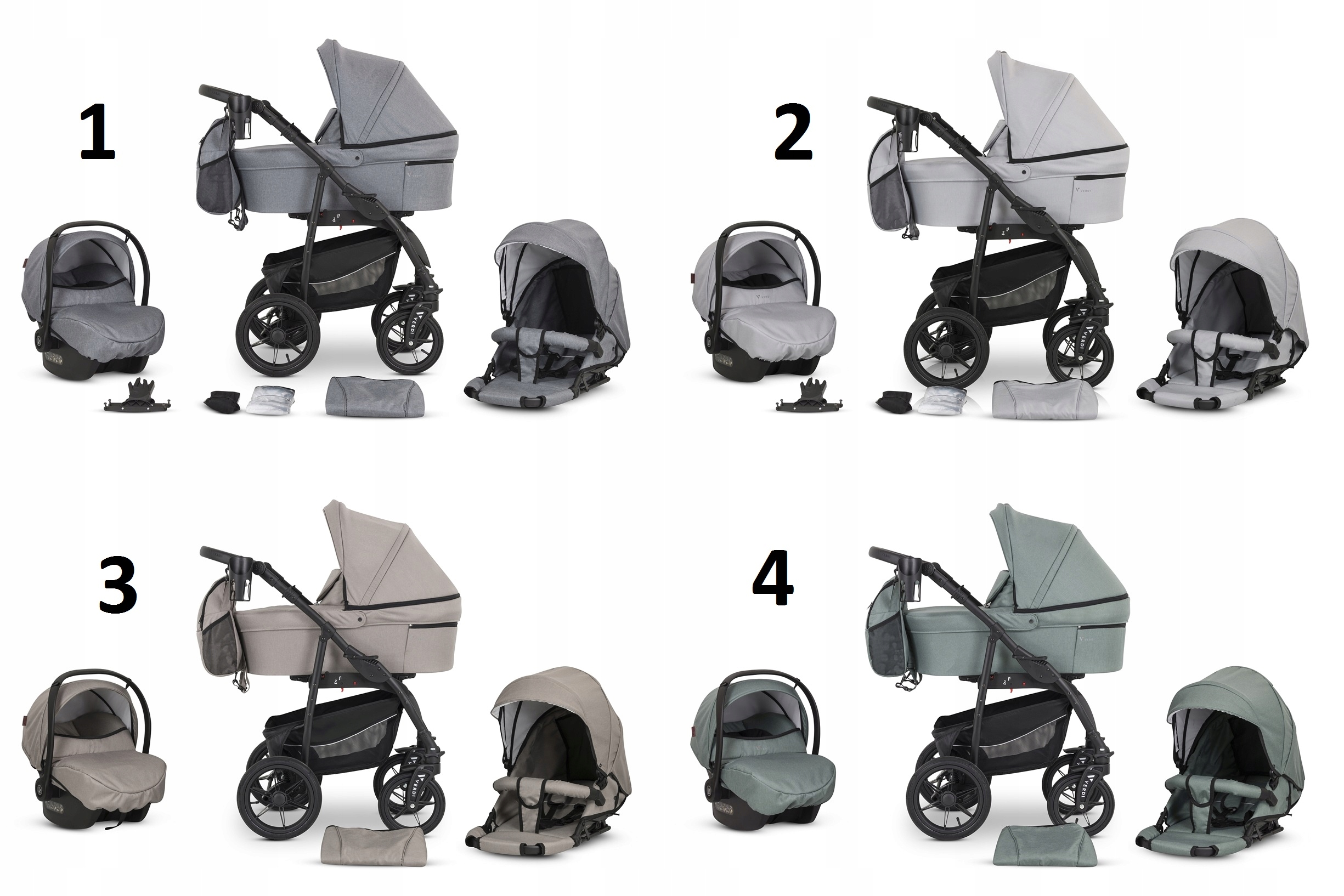 WÓZEK DZIECIĘCY VERDI SONIC COMFORT 4W1 Kod producenta Verdi