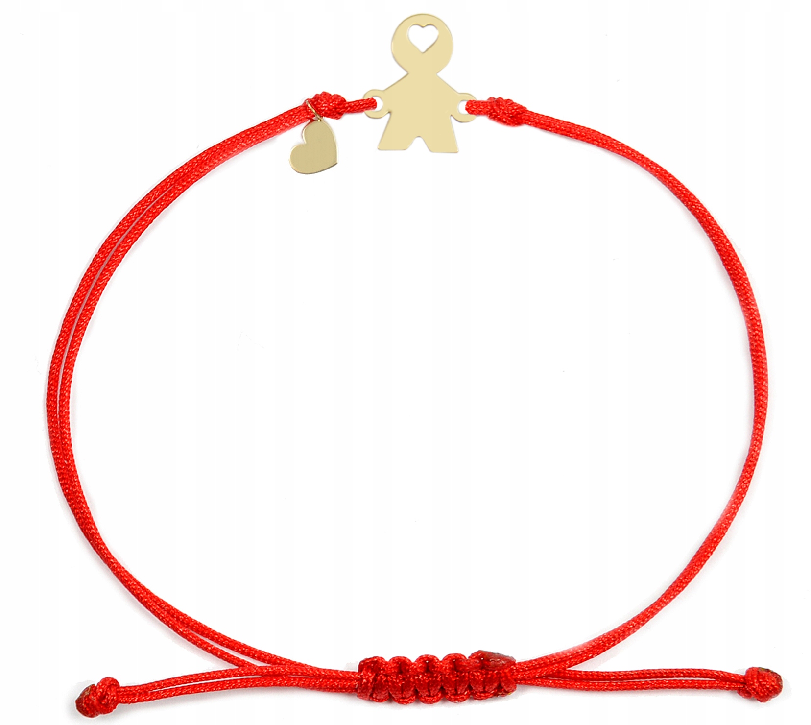 Zlatý náramek na provázku chlapec pr.585 srdíčko