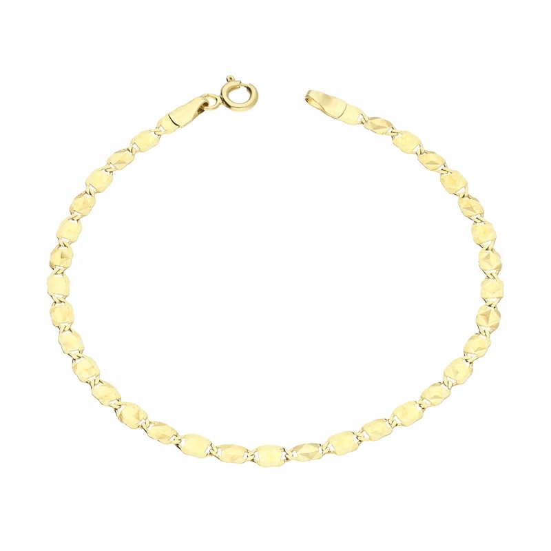 Zlatý náramek 585 s gravírovanými destičkami R1 9 Cm , 1,97g jako dárek 14k