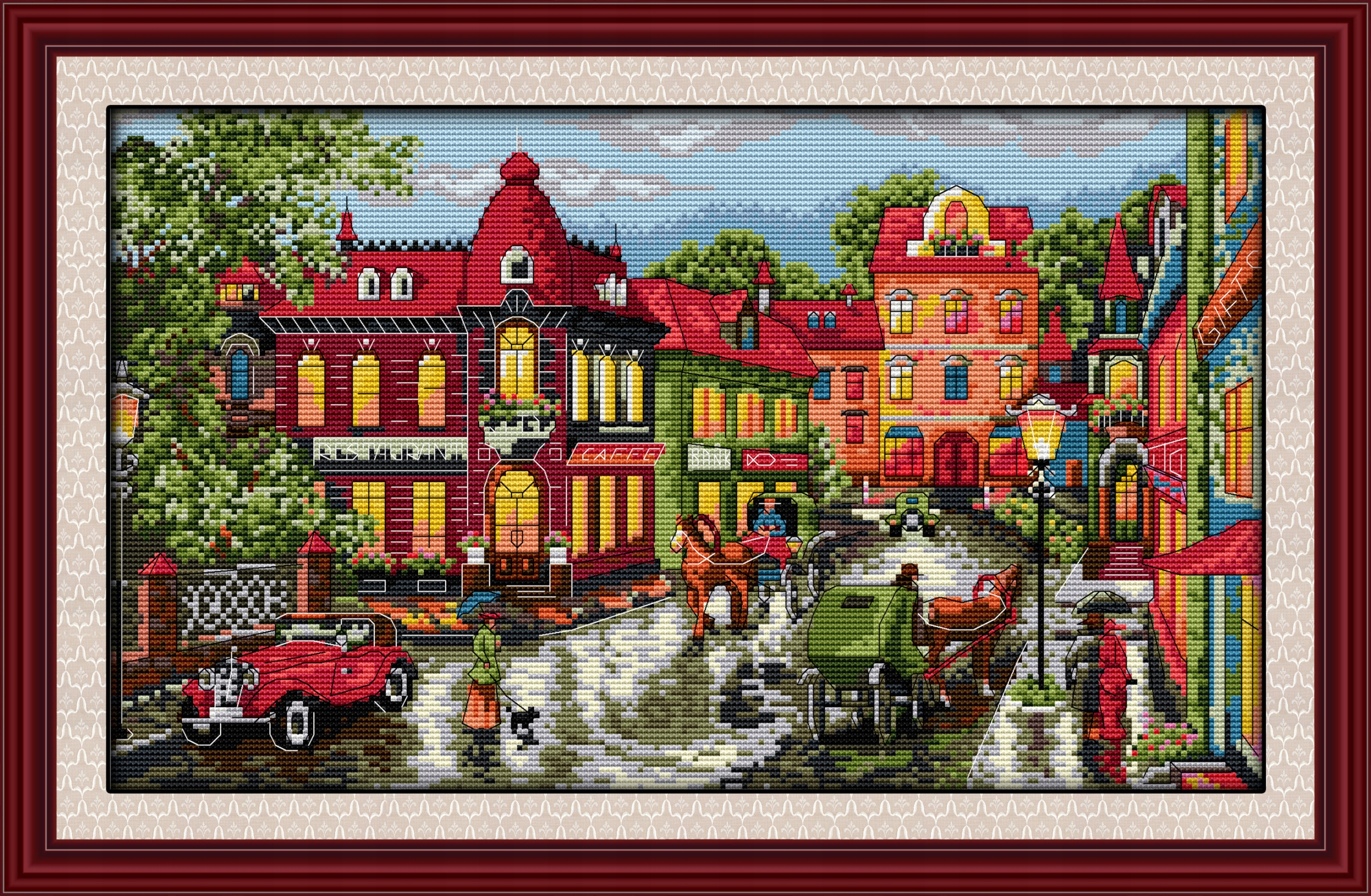 Křížková výšivka počítaná sada (kanva, mulina)