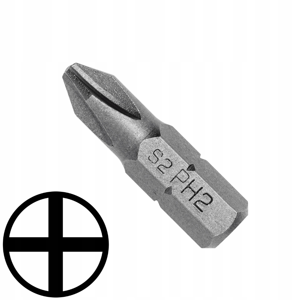 Bit 1/4” 25mm PH2 S2 5szt. Högert HT1S302