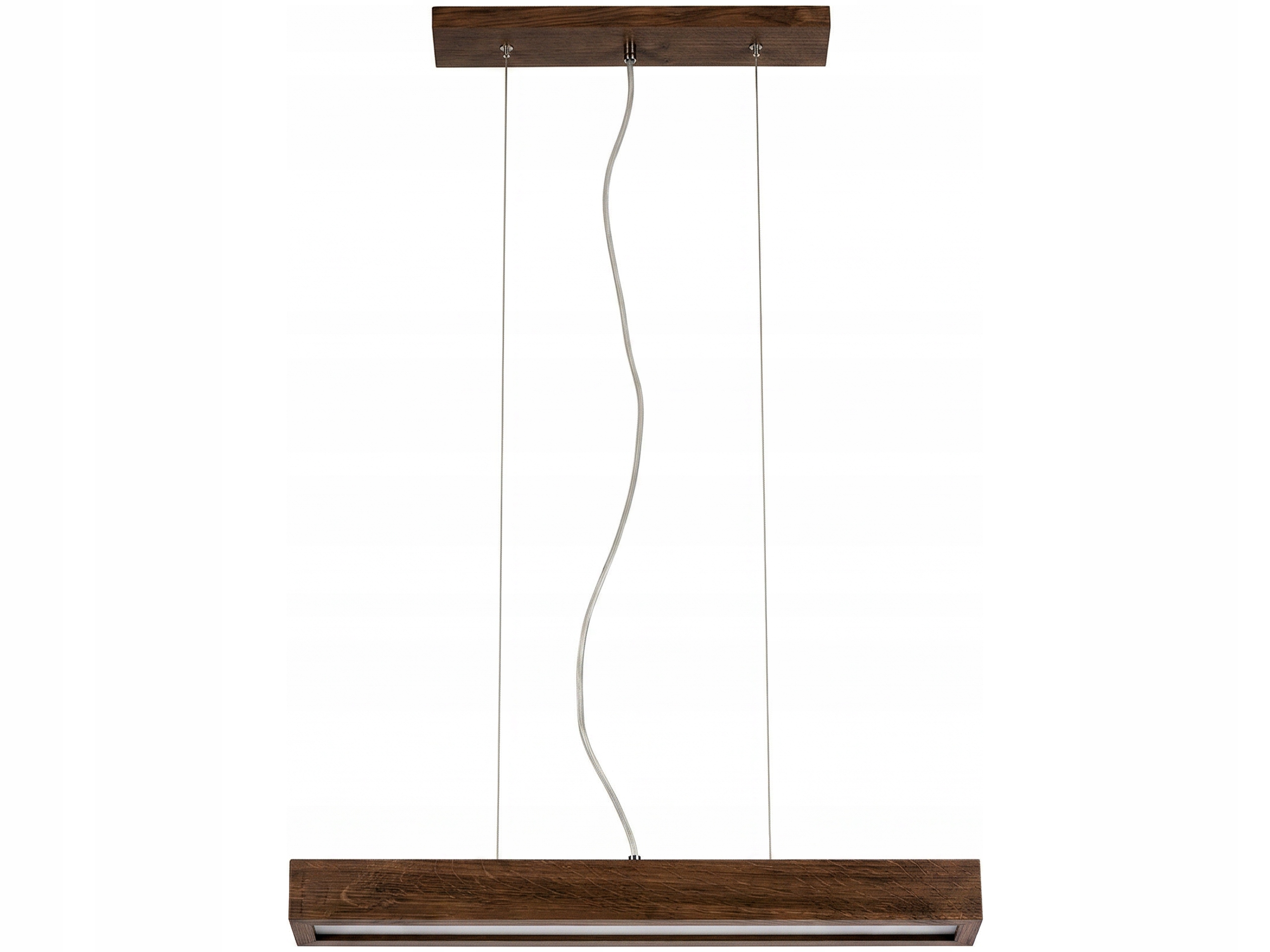 Závesná lampa Leja Led luster závesný 60 cm Tmavý dub do obývačky