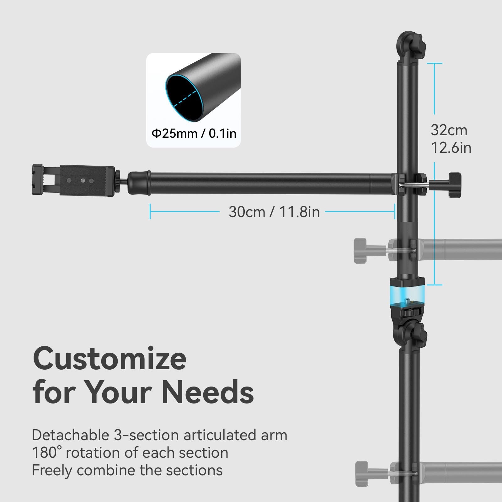 SMALLRIG Statyw Stołowy Kamera Z Ramieniem 360° Do Fotografii Wideo — miniatura 4