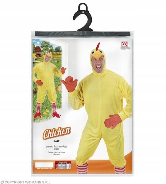 STRÓJ DUŻY KURCZAK CHICKEN ŻÓŁTY PTAK WIELKANOC L Rozmiar L