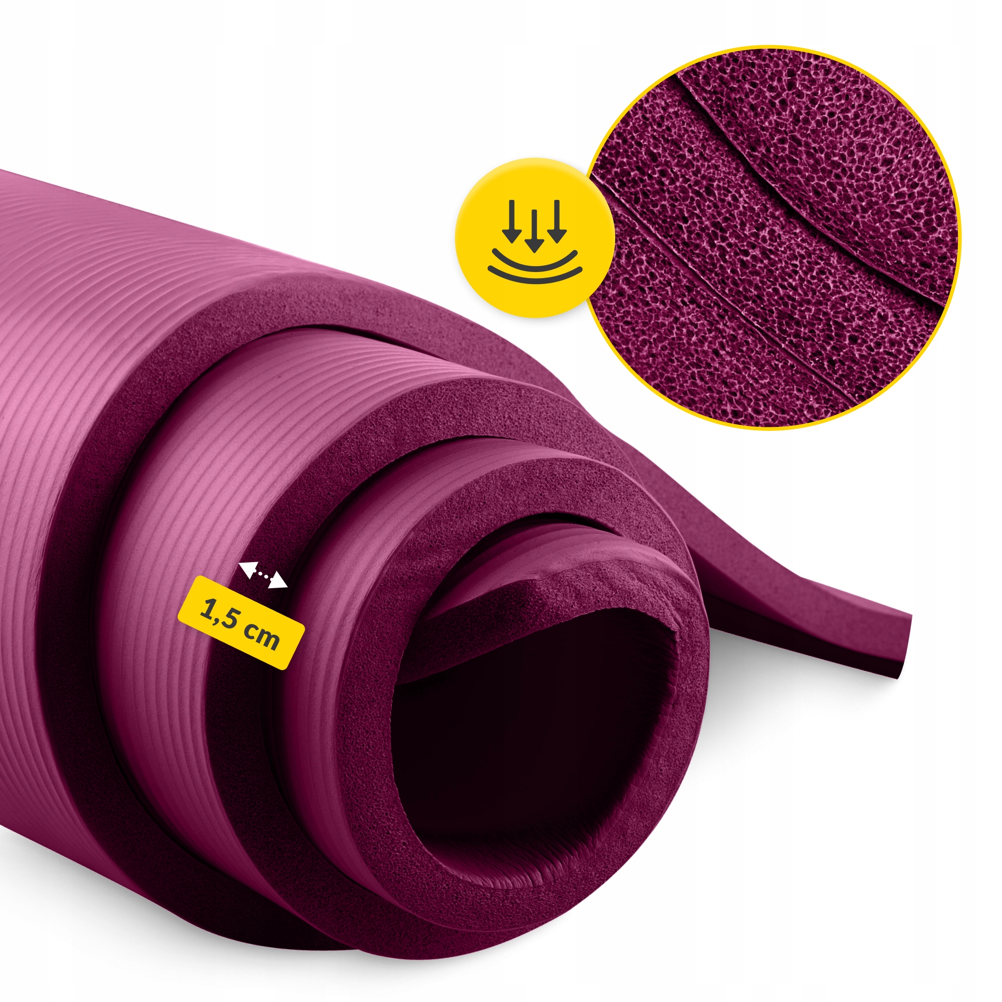 Mata do ćwiczeń 4FIZJO 190 cm x 100 cm czerwony