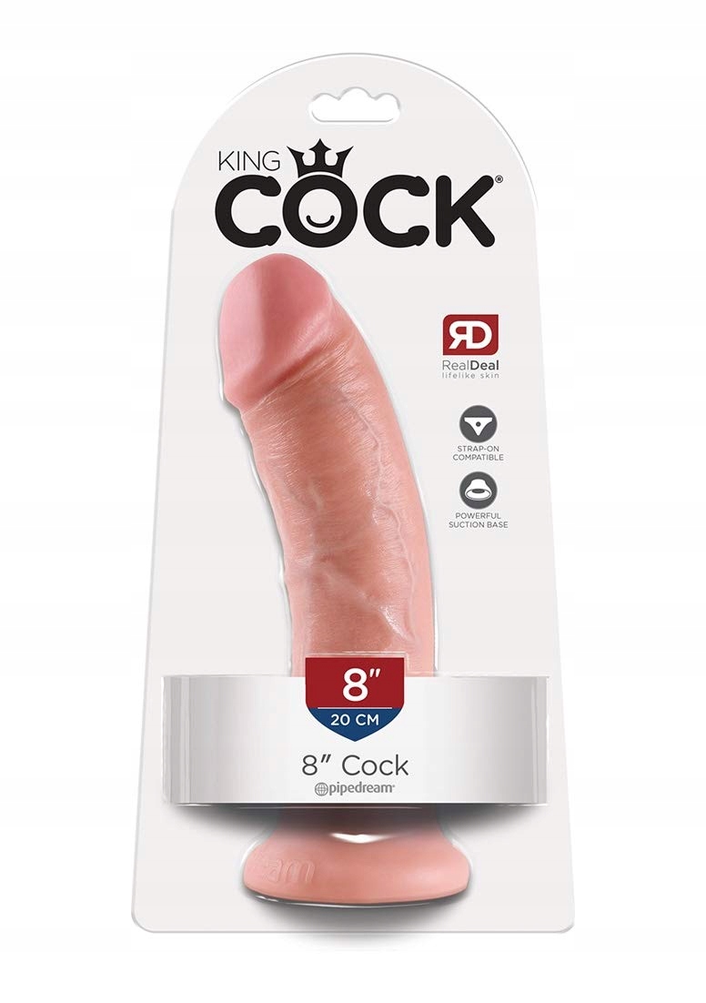 KING COCK Dildo Realistyczny 20 cm Skóra Naturalna Erotyczny Gadżet — miniatura 2