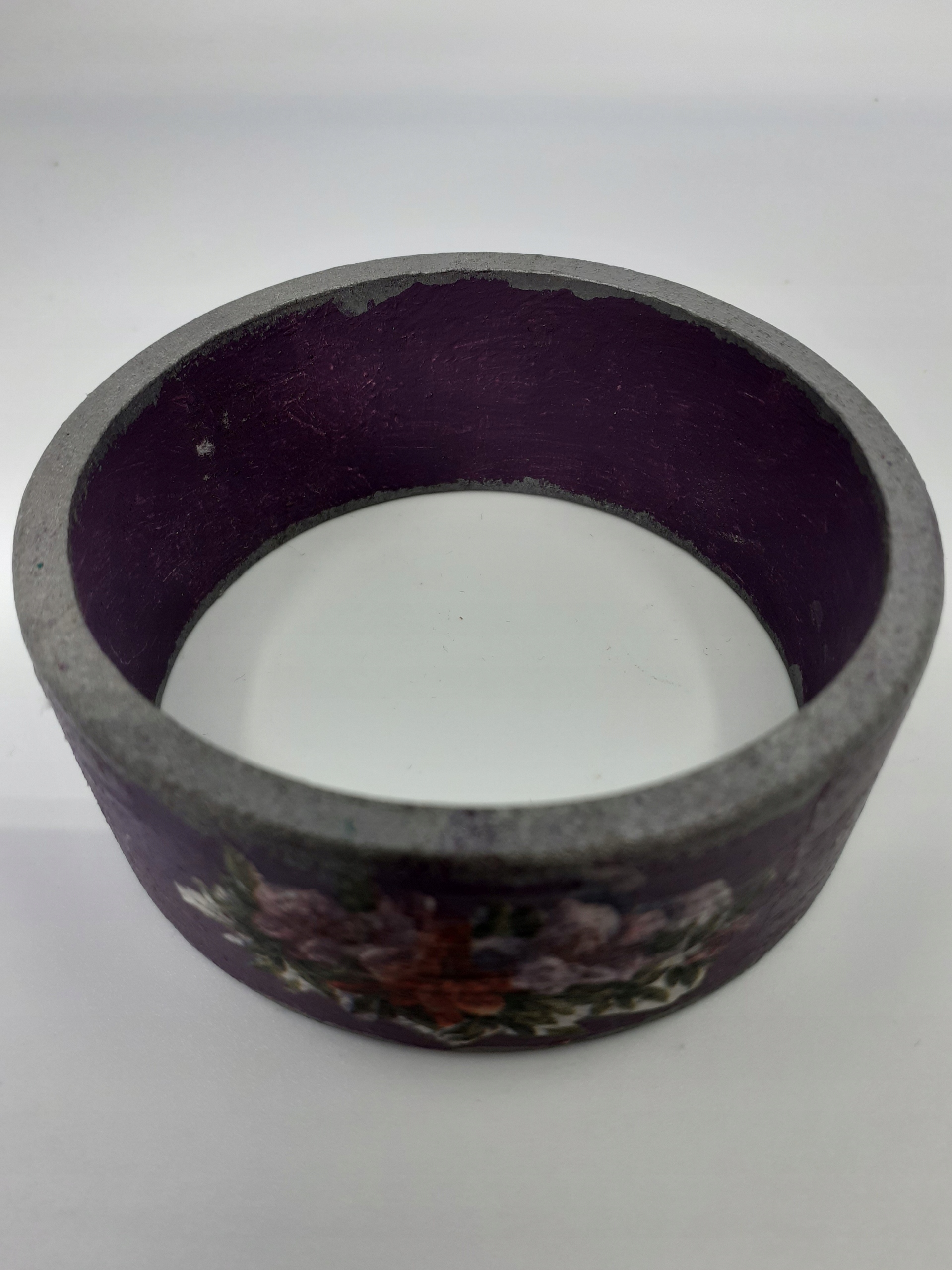 Bransoletka drewniana drewno prosta decoupage Bs