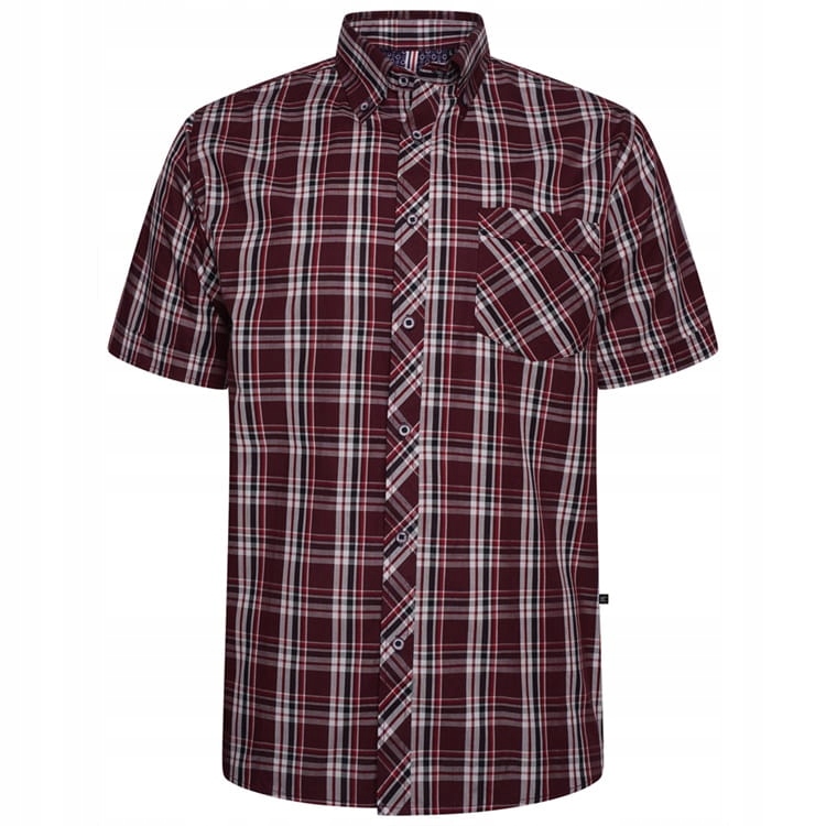 Velká pánská košile s mřížkou Bordó Kam