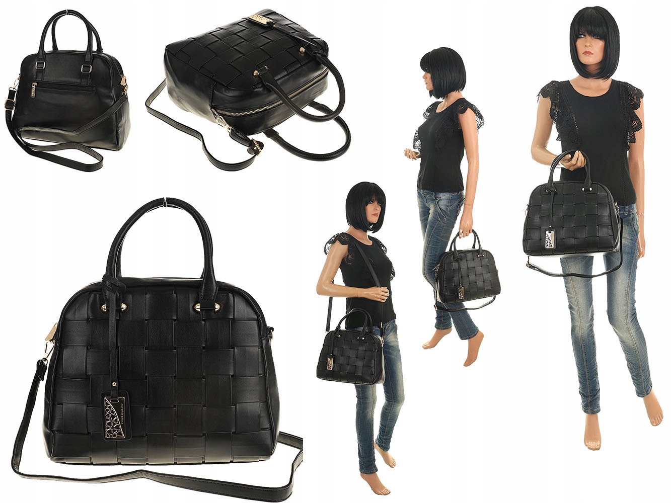 ANTONIO BASILE Torebka Damska listonoszka kuferek AB802238 Wielkość duża (mieszcząca A4)