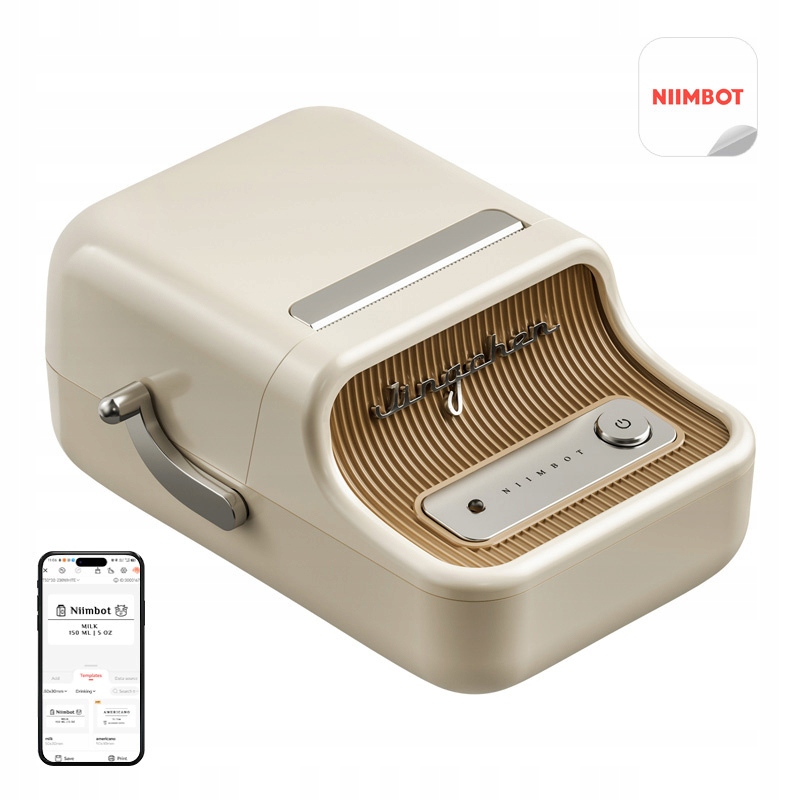 Přenosná tiskárna štítků Niimbot B21 Pro (krémová)