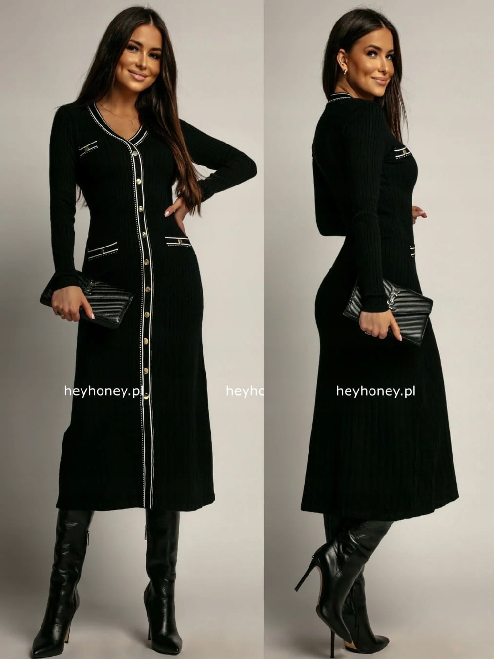 Šaty Midi černá Claire Elegance M/L
